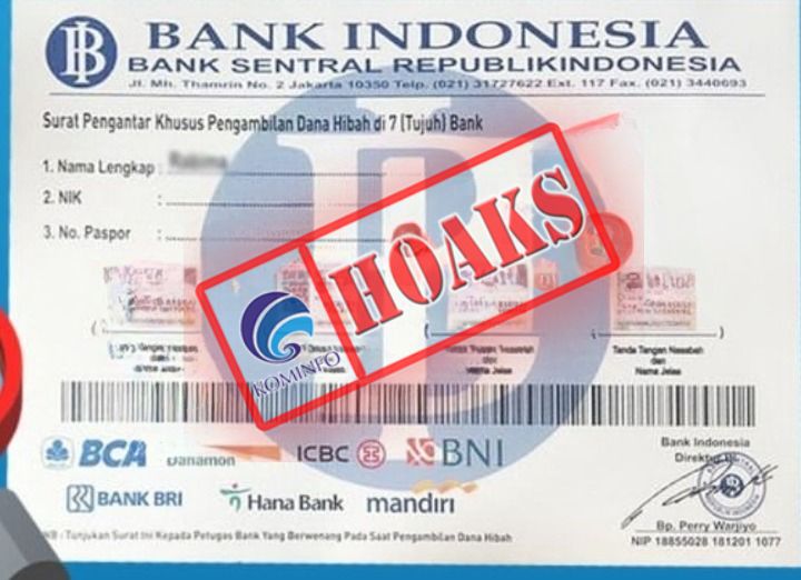 Bank Indonesia melalui akun Instagram resminya @bank_indonesia telah mengklarifikasinya. Pihak BI menyatakan bahwa Bank Indonesia tidak menerbitkan surat pengantar khusus pengambilan dana hibah tersebut. Pihaknya juga menjelaskan bahwa Bank Indonesia tidak bekerja sama dan tidak terafiliasi dengan perbankan atau lembaga apa pun dalam pelaksanaan hibah.