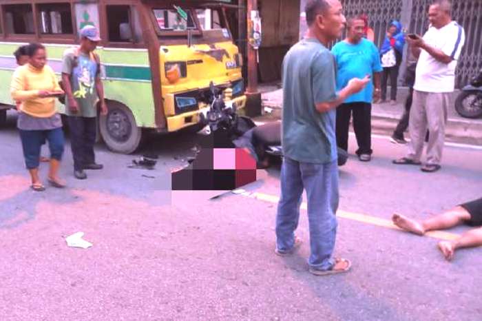Terlalu Ambil Kanan, Honda Beat Tabrak Bus Kayu di Meral
