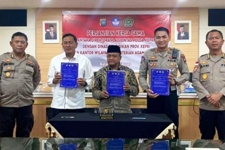 Siswa di Kepri Dapat Pendidikan Berlalu Lintas, Polda Kepri Gelar Kerjasama dengan Disdik Kepri dan Kanwil Kemenag Kepri
