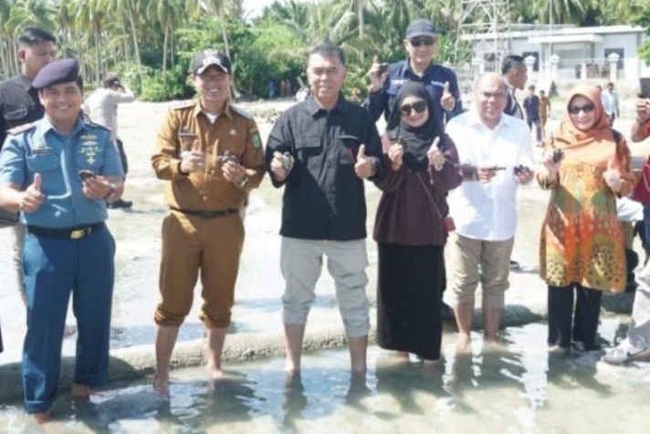 Hindari Kepunahannya, Bupati Natuna dan Danposal Subi Lepaskan Bibit Penyu