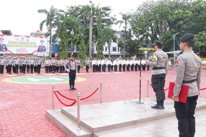 Suasana upacara Peringatan Haornas ke-40 di Mapolres Karimun, pagi tadi. (ft yudi)