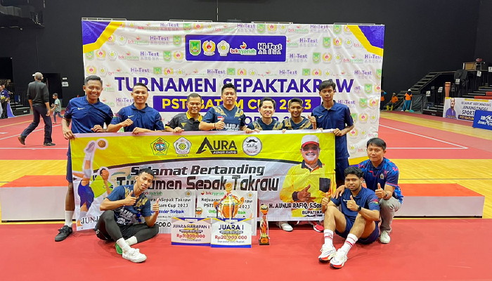 Aura Karimun A Juarai Turnamen Sepak Takraw PSTI Batam Cup 2023 usai Kalahkan Tim Malaysia