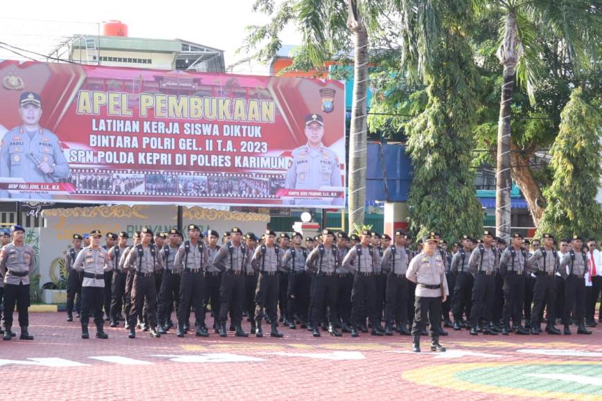 70 Siswa SPN Tanjungbatu Polda Kepri Gelar Latja di Polres Karimun