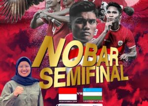 Rani Fitriyani, Ketua KONI Batam dalam flyer Nobar Piala Asia U-23 di Batam. (flyer konibatam)
