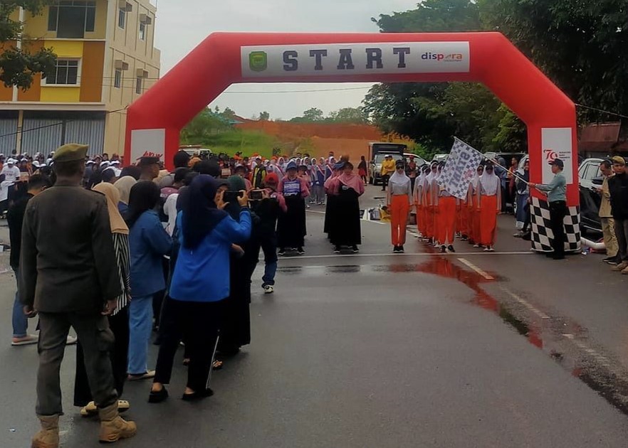 Suasana di garis start gerak jalan proklamasi di Tanjungpinang, pagi tadi. (ft fji)