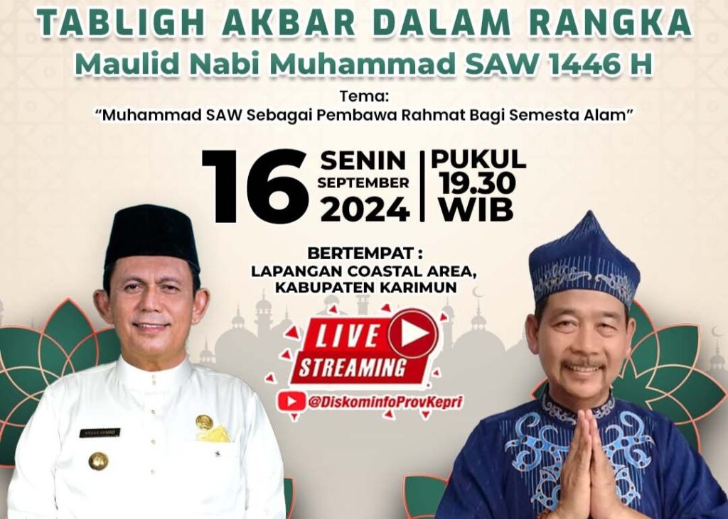 Flyer Gubernur Gelar Tablik Akbar. (ft diskominfokepri)