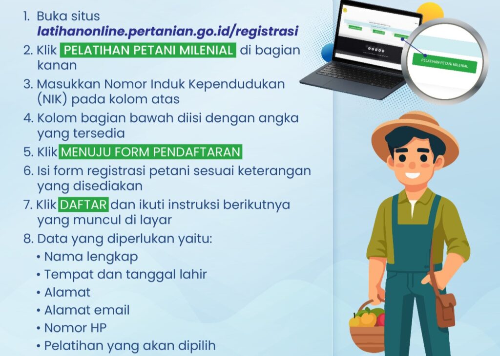 Flyer menjadi petani milenial. (ft kominfo)