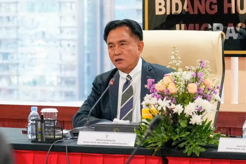 Menko Bidang Hukum, HAM, Imigrasi, dan Pemasyarakatan Yusril Ihza Mahendra. (ft kemenkokumham)