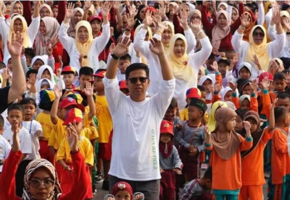 Bupati Karimun, Iskandarsyah hadiri peringatan Hari Anak Nasional ke-41 Provinsi Kepri di Coastal Area, pagi tadi. (ft kominfokarimun)