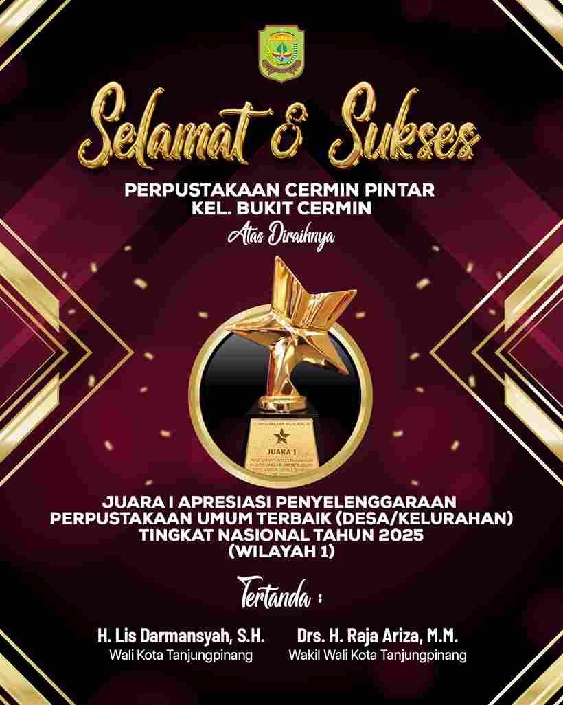 Tanjungpinang Kembali Ukir Prestasi Lewat Perpustakaan Cermin Pintar Raih Juara 1 Nasional