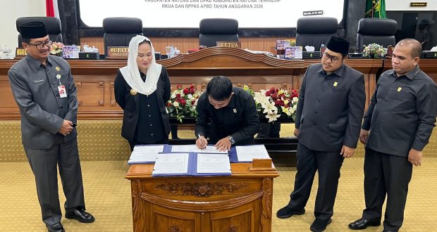 Sinergi Pemda dan DPRD, Bupati Natuna Tekn Kesepakatan RKUA dan RPPAS APBD 2026
