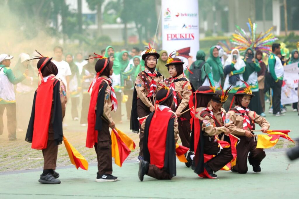 Suasana pembukaan Porseni RA dan MI di Kota Batam, pagi tadi,. (ft mcbatam)
