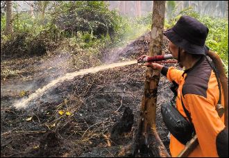 Inhil Siaga Darurat Karhutla, Kalaksa R Irliansah Perintahkan Tim TRC Pantang Pulang Sebelum Api di Tempuling Padam