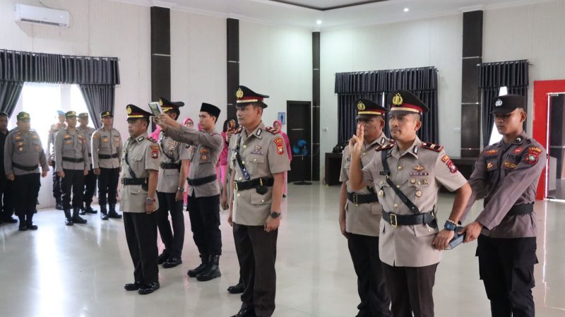 Suasana pelantikan pejabat baru Polres Lingga.