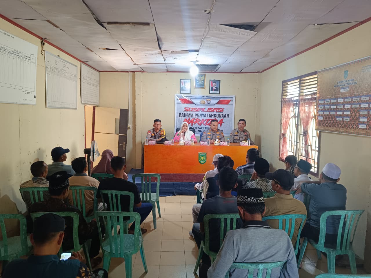 Suasana sosialisasi narkoba di Tempuling, pagi tadi. (ft muhamad)