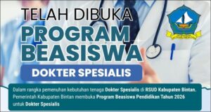 Flyer Beasiswa Tenaga Medis di Pemkab Bintan. (ft mcbintan)