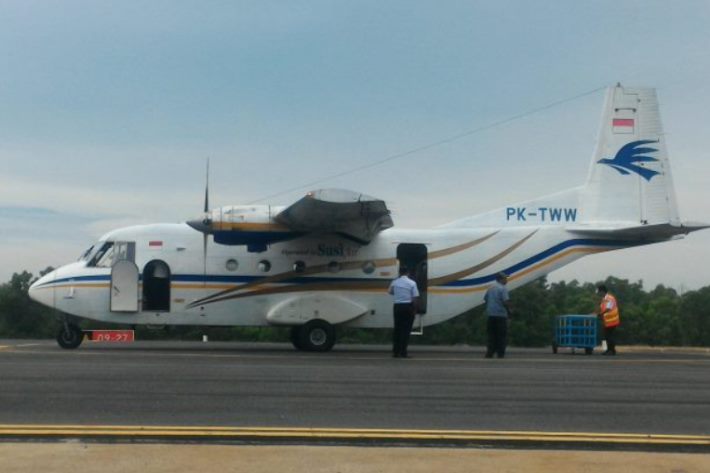 Pesawat Susi Air di Bandara Sei Bati Karimun. (ft ricky)