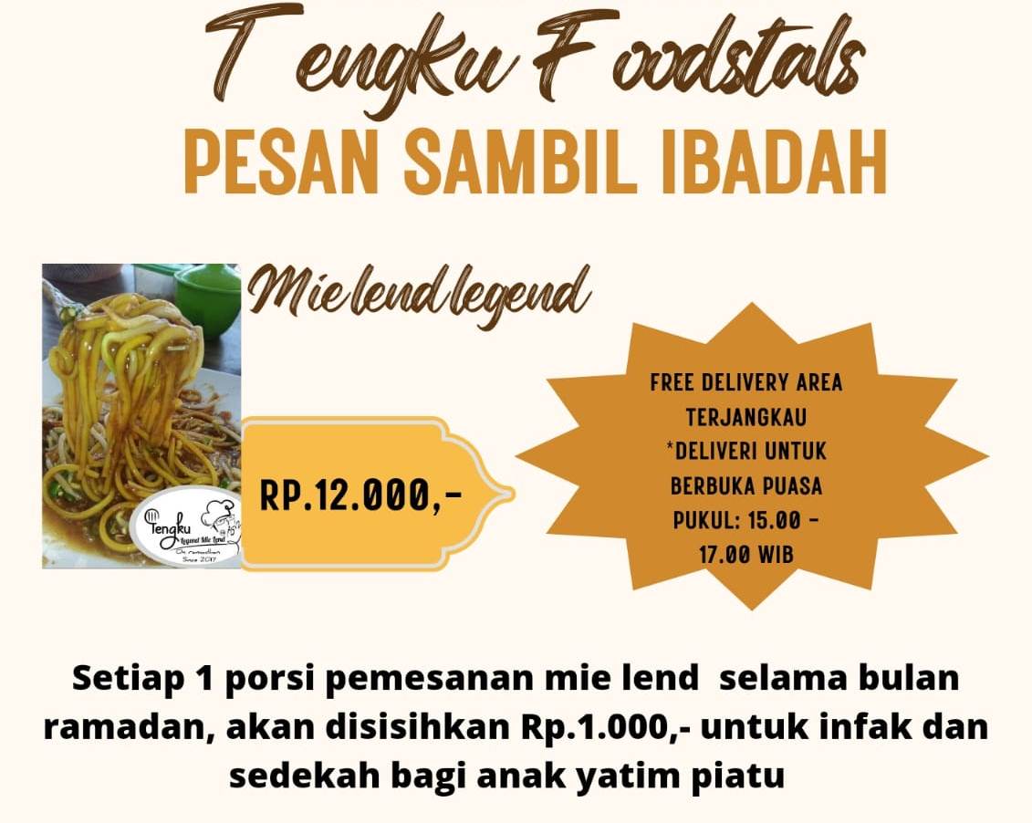 Mie Lend Tengku Foodstalls Ajak Pelanggannya Sedekah Rp1.000 per Porsi untuk si Yatim