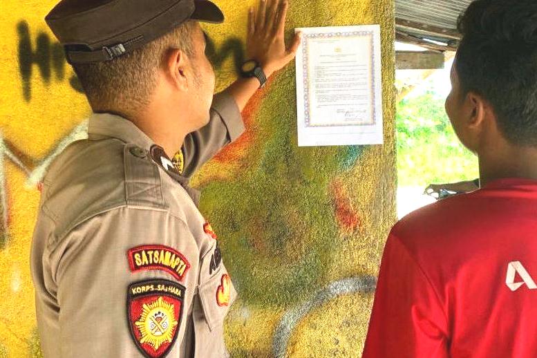 Polres Karimun Sebar Imbauan Larangan Membakar Hutan dan Lahan