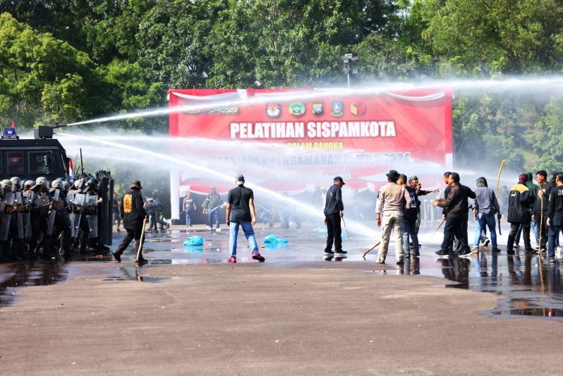 Hadapi Pemilu 2024, Polda Kepri Gelar Simulasi Sispam di Kota Batam