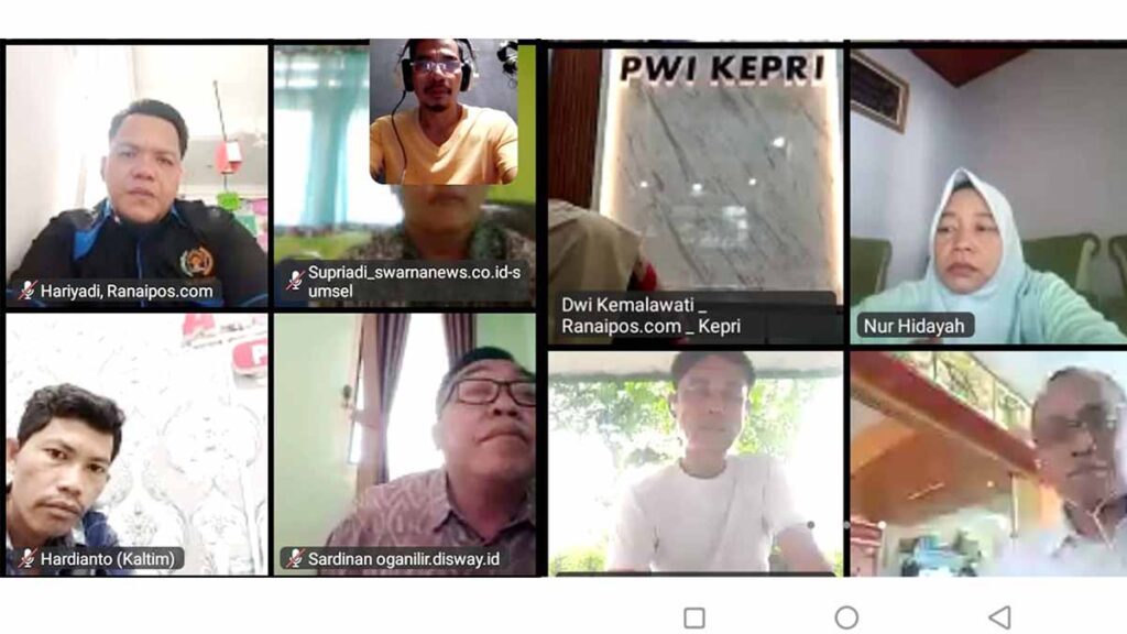 Suasana pra-UKW melalui media daring, kemarin. (ft ss zoomeetingpwi)