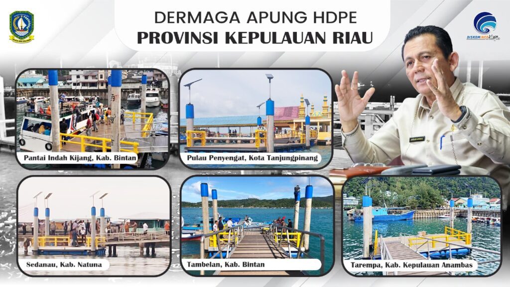 Flyer dermaga apung atau HDPE yang menjadi sarana aksebilitas masyarakat Kepri. (ft kominfokepri)