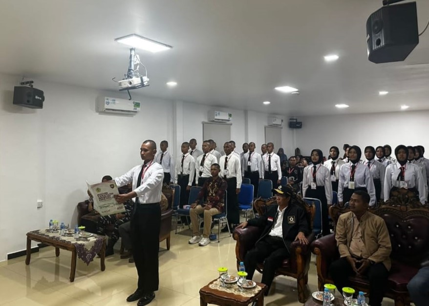 Suasana Diklat Paskibraka Kabupaten Karimun di Hotel 21 Karimun, beberapa hari lalu. (ft msaimi)
