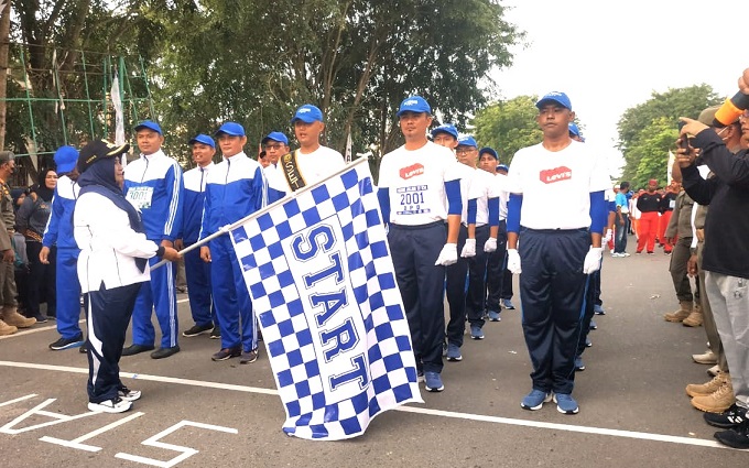 Suasana gerak jalan di Tanjungpinang, tahun lalu. (ft kominfotjpinang)