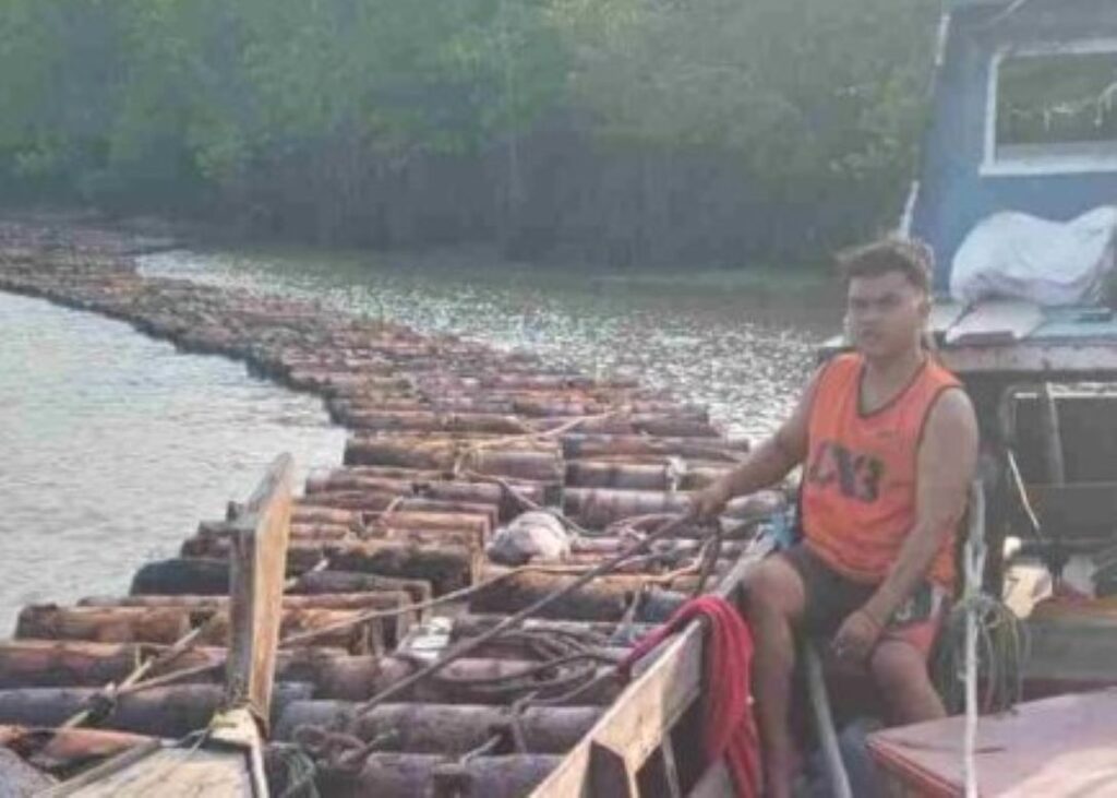 Aktivitas pengiriman tual sagu, sebagai bahan baku pembuatan prodoksi sagu yang sudah berkurang seiring waktu dan kebijakan pemerintah. Foto beberapa waktu lalu. (ft dok nofi)