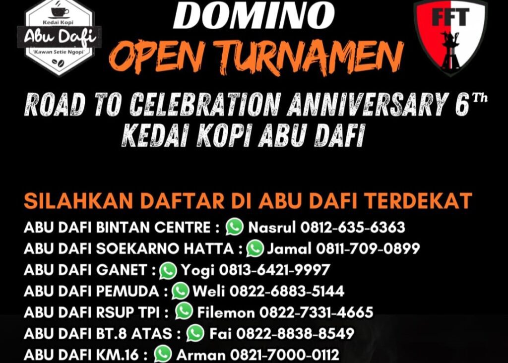 Hari Jadi ke-6 Tahun, Kedai Kopi Abu Dafi Gelar Turnamen Domino dan Futsal