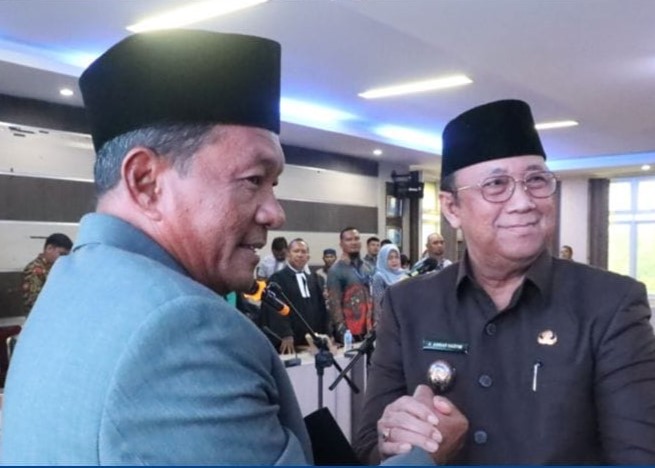 Plt Bupati saat melantik Djunaidy sebagai Dewas BUMD, kemarin sore. (ft kominfokarimun)