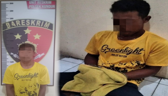 WN, terduga pelaku pencabulan yang kabur akhirnya tertangkap, tadi pagi. (ft polsekkundur)