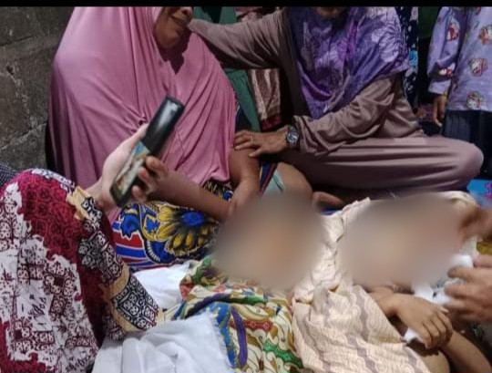 Dua kakak beradik meninggal dunia di Desa Semembang, pagi tadi. (ft polsekkesiapandurai)