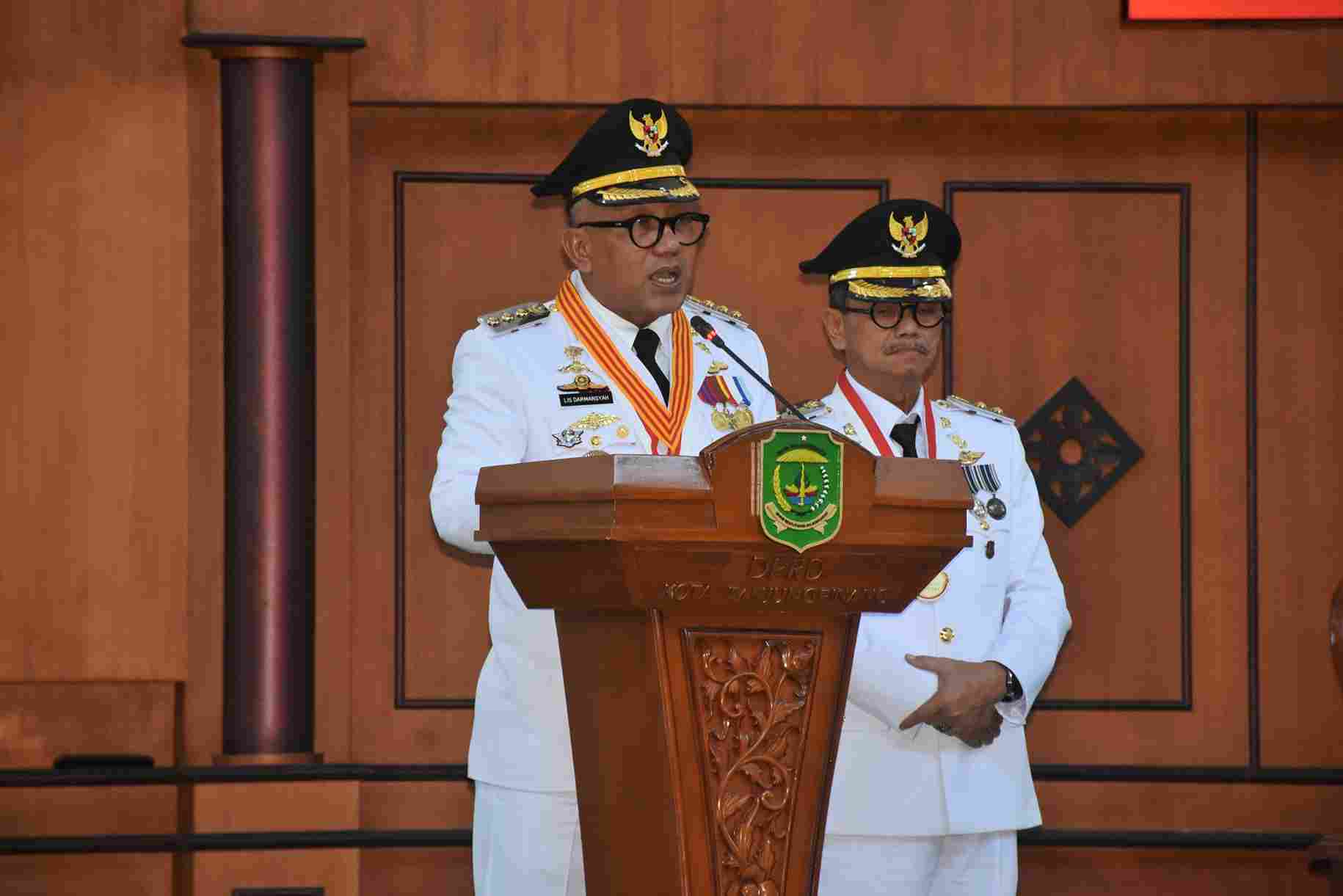 Wako Tanjungpinang Lis Darmansyah saat menyampaikan visi misinya di hadapan Anggota DPRD Tanjungpinang, siang tadi. (ft kominfotjpinang)