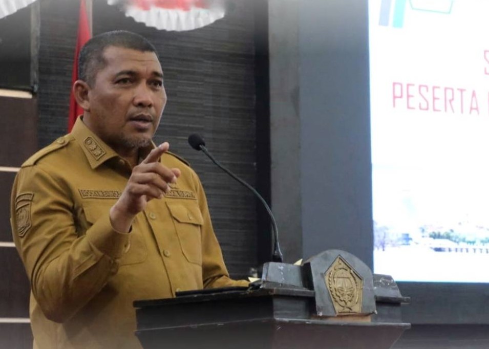 Wakil Bupati Karimun saat sambutan Acara Musrenbang Kecamatan Karimun di Gedung Nasional. pagi tadi. (ft msaimi)