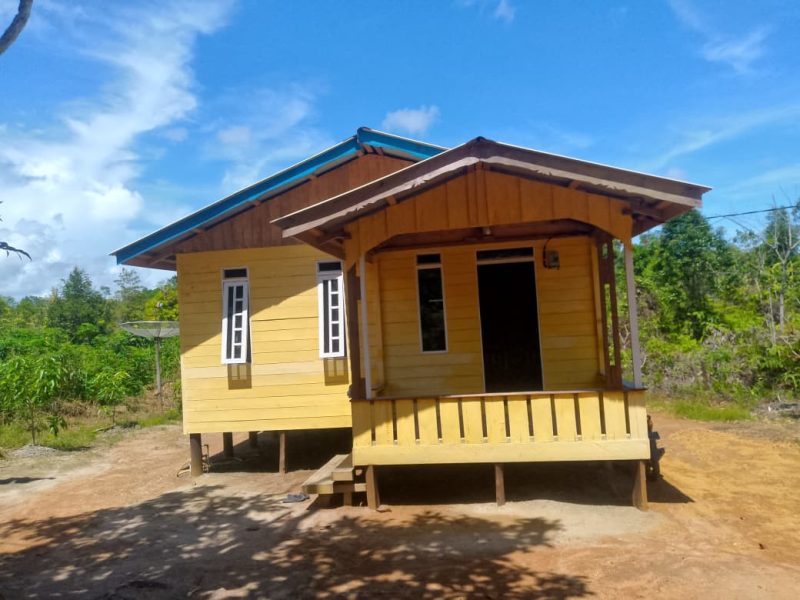 Salah satu rumah warga yang direhabilitasi di Desa Marok Kecil Lingga. (ft rusdi)