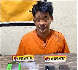 Tersangka kasus peredara Sabu di Polres Inhil, kemarin, (ft muhamad)