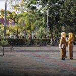 Bupati Iskandarsyah saat memimpin apel Senin, tadi pagi. (ft msaimi)
