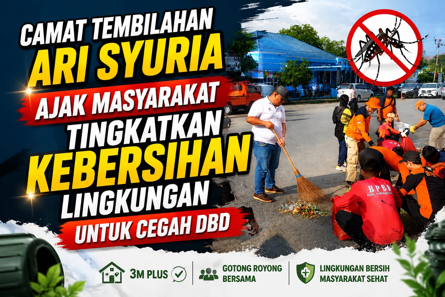 Flyer Kecamatan Tembilahan terkait kewaspadaan DBD. (ft kecamatantembilahan)