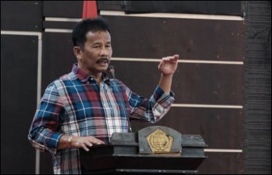 Ketum ISSI, Muhammad Rudi saat acara pembukaan Muscab ISSI, kemarin sore. (ft msaimi)