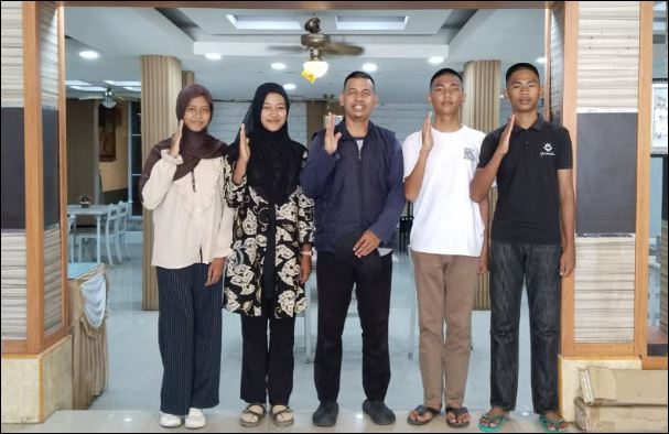 Siswa Inderagiri Hilir yang akan berangkat seleksi Paskibraka. (ft dok pribadi)