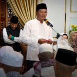 Sekdakab Karimun Djunaidy saat upacara seremoni penyambutan resmi yang diinisiasi oleh Pemkab Karimun, kemarin. (ft kominfokarimun)