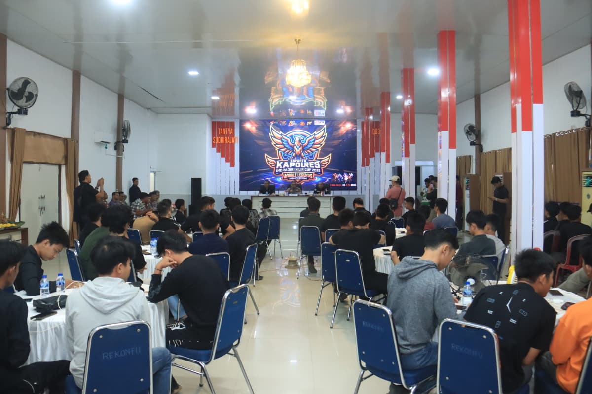 Suasana turnamen ML di Mapolres Inhil, siang tadi. (ft muhamad)