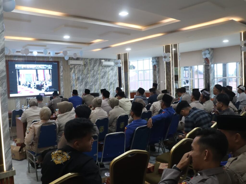 Zoom Meeting Kenduri Kebangsaan dan Doa Bersama yang digelar serentak bersama jajaran Polda Kepri, kemarin. (ft humasporleskarimun)