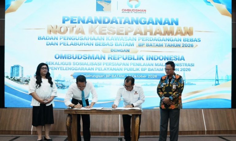 Badan Pengusahaan Batam (BP Batam) menjalin kerja sama dengan Ombudsman Republik Indonesia untuk memperkuat pengawasan dan meningkatkan kualitas pelayanan publik.. (ft humasbpbatam)